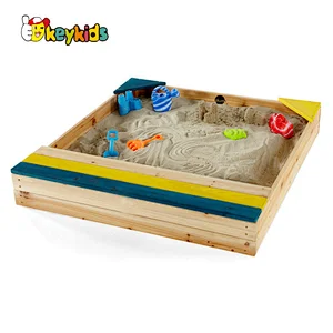 Kids garden playground small wooden indoor sandpit with bench W01D159
