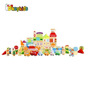 115 Pcs Stacking Montessori Educational Large Colorful Wooden building blocks toys W13A200