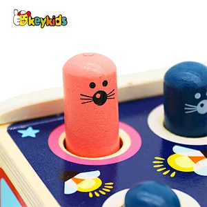 Children funny wooden game elephant beat hamsters toys for indoor play W11G077