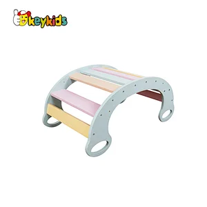 Eco-Friendly Activity Gym Rocker Wooden Climbing Arch Ladder for Toddlers W08K324