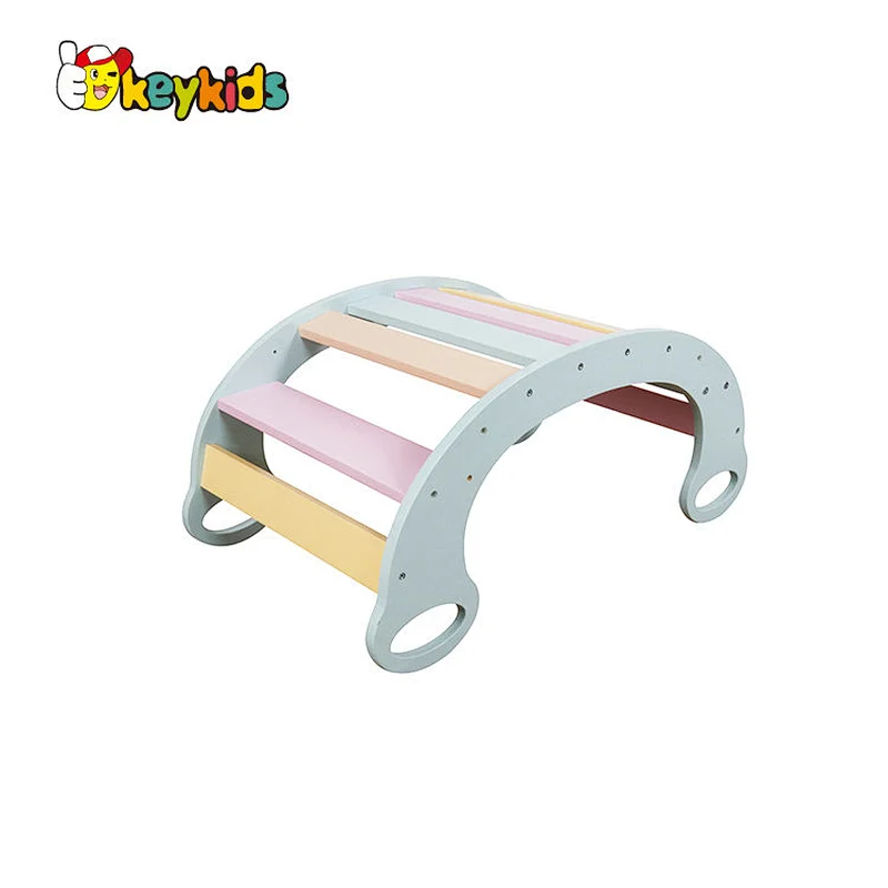 Eco-Friendly Activity Gym Rocker Wooden Climbing Arch Ladder for Toddlers W08K324