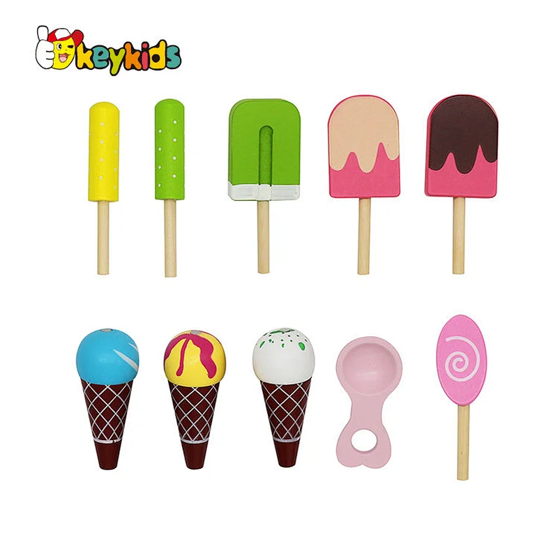 New hottest pretend play food wooden ice cream shop toy for children W10A095