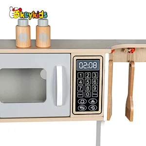 Top sale kids pretend play real wooden kitchen toy play set with Accessories W10C602