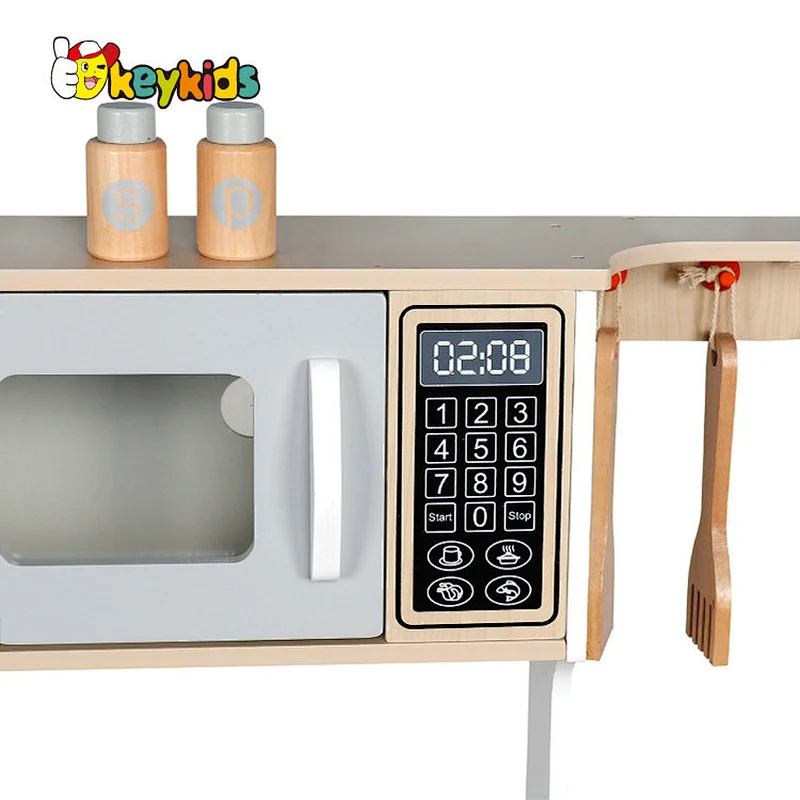 Top sale kids pretend play real wooden kitchen toy play set with Accessories W10C602