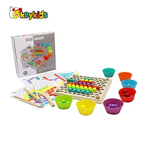 Montessori Beads counting game wooden color sorting toys for todders math Learning W12F113