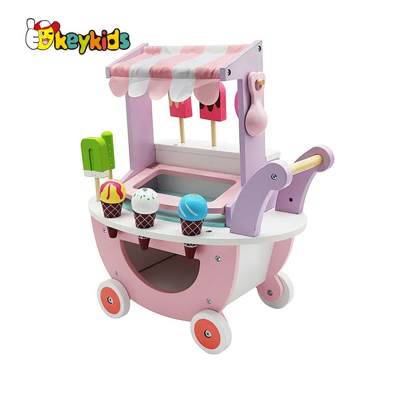 New hottest pretend play food wooden ice cream shop toy for children W10A095