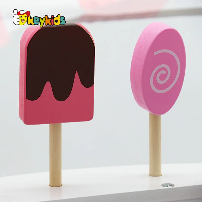 New hottest pretend play food wooden ice cream shop toy for children W10A095