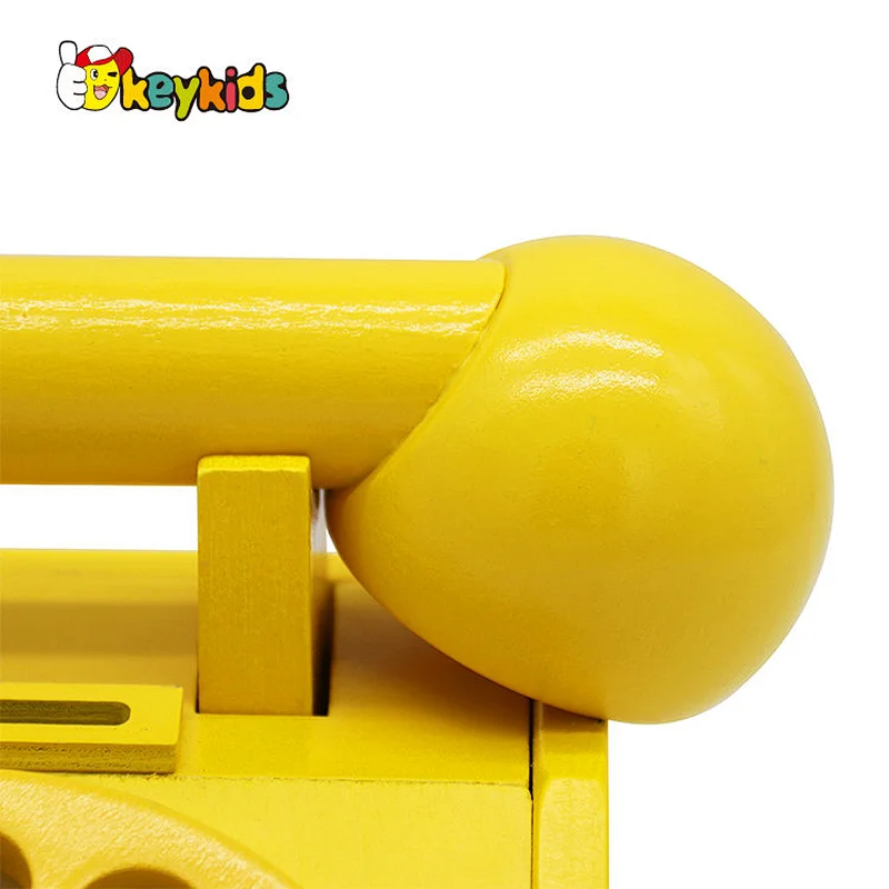 Kids simulation toy wooden play telephone with piggy bannk W10D454