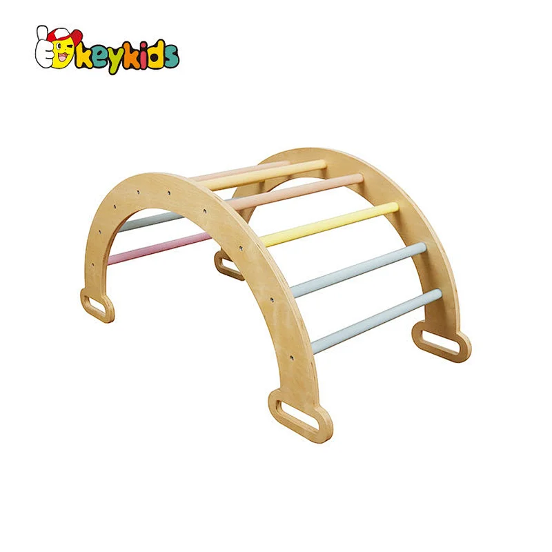 Montessori rocking play wooden arch rocker for kids W08K320