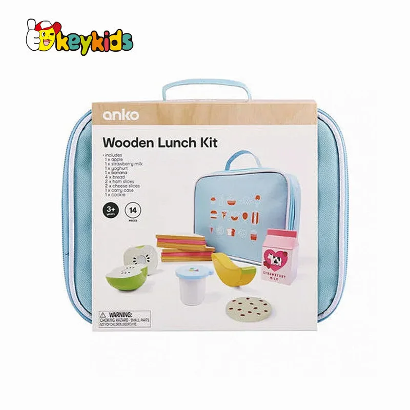 Customize pretend play lunch wooden toy sandwich kit for kids W10D426