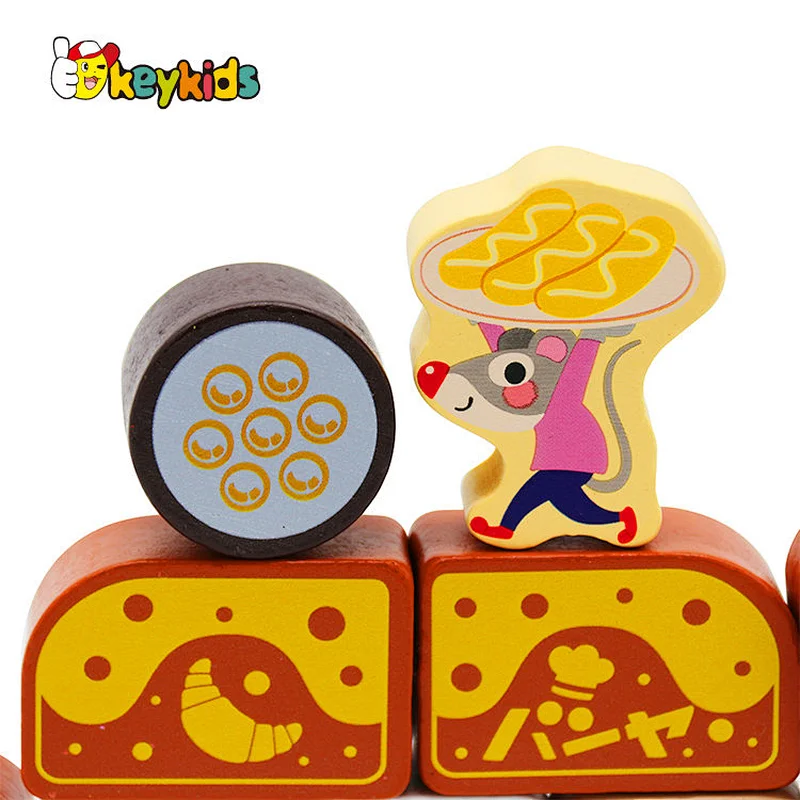 New Building Blocks Montessori Educational Large Colorful Wooden Construction Blocks Toy W13A261