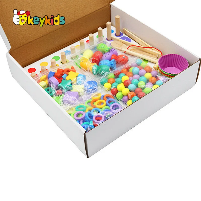 Color Matching Early Learning Educational Wooden Mosaic Pegboard for Kids W12F130