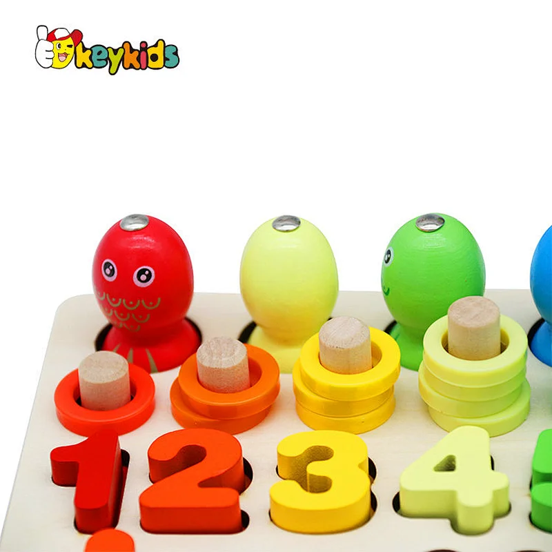 Color Matching Early Learning Educational Wooden Mosaic Pegboard for Kids W12F130
