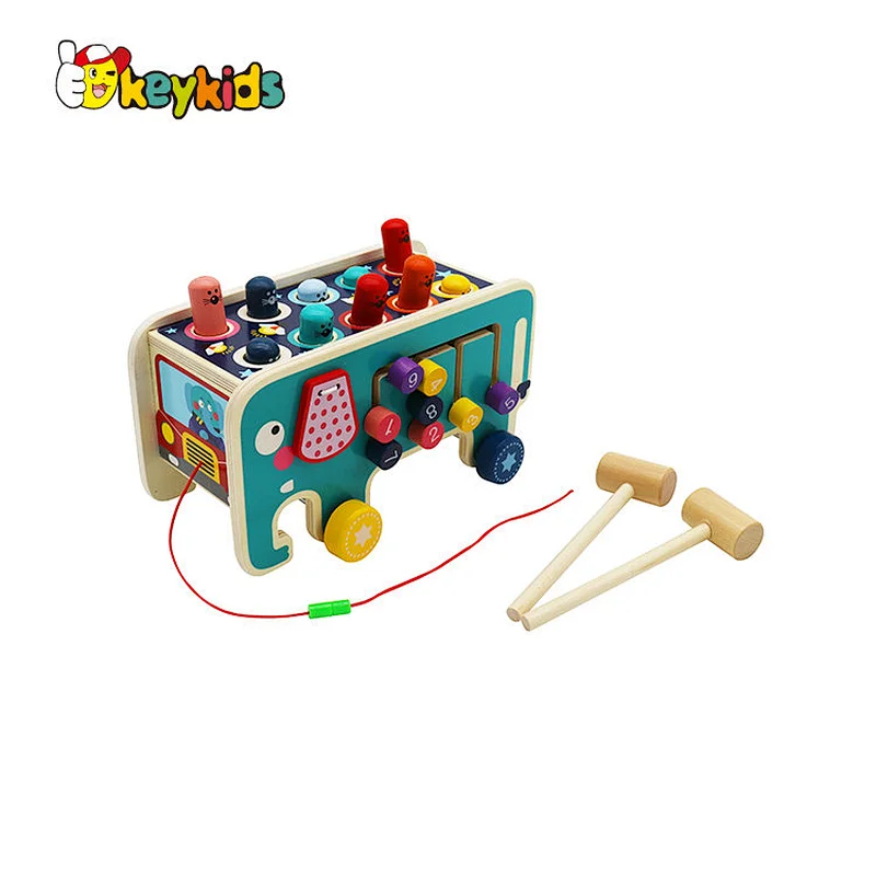 Children funny wooden game elephant beat hamsters toys for indoor play W11G077