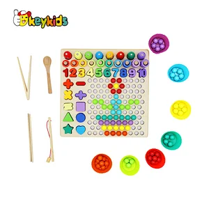 Color Matching Early Learning Educational Wooden Mosaic Pegboard for Kids W12F130