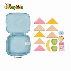 Customize pretend play lunch wooden toy sandwich kit for kids W10D426