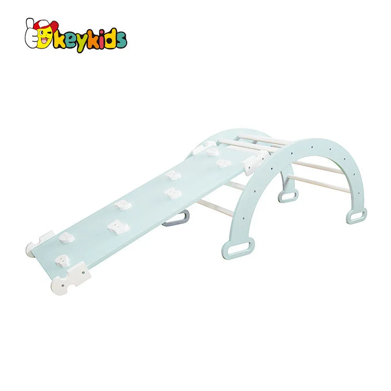 Indoor Montessori playground children wooden climbing arches with ramp W08K321