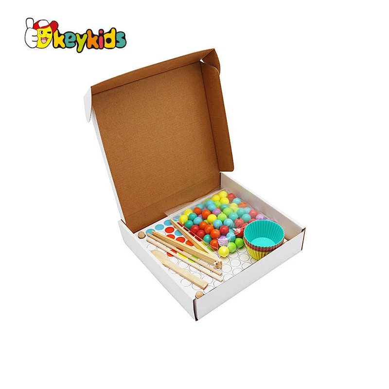 Montessori Beads counting game wooden color sorting toys for todders math Learning W12F113
