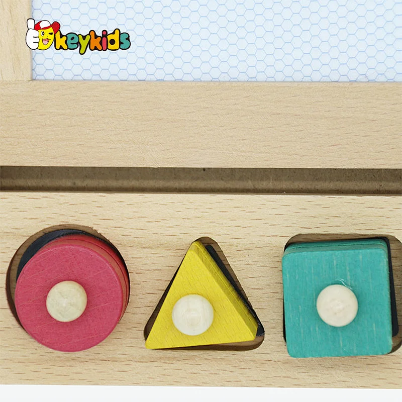Customize kids sketch doodle board wooden magic drawing board with stamps W12B215
