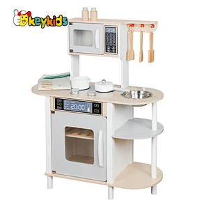 Top sale kids pretend play real wooden kitchen toy play set with Accessories W10C602
