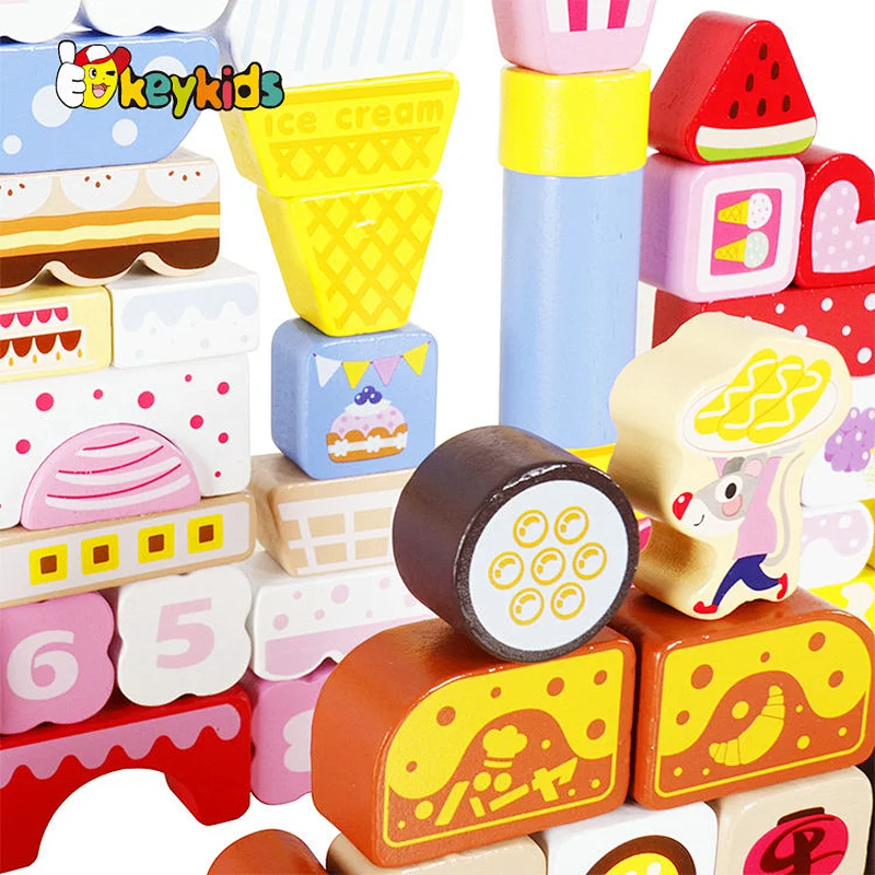 New Building Blocks Montessori Educational Large Colorful Wooden Construction Blocks Toy W13A261
