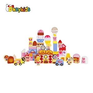 New Building Blocks Montessori Educational Large Colorful Wooden Construction Blocks Toy W13A261