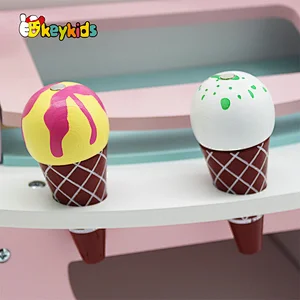 New hottest pretend play food wooden ice cream shop toy for children W10A095