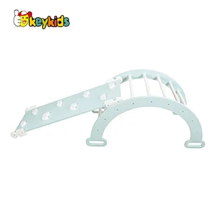 Indoor Montessori playground children wooden climbing arches with ramp W08K321