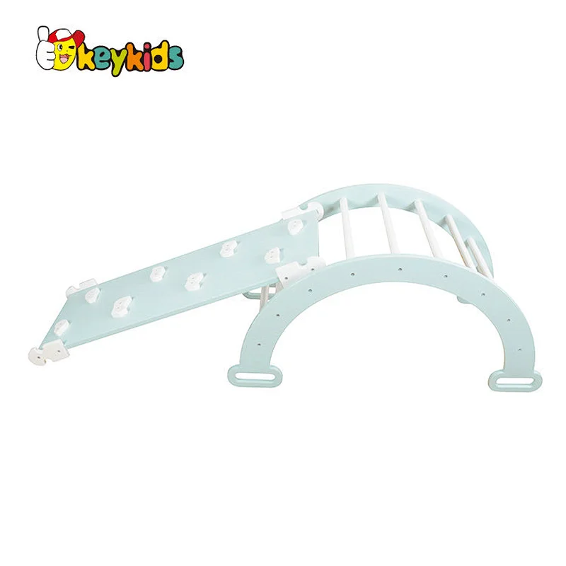 Indoor Montessori playground children wooden climbing arches with ramp W08K321