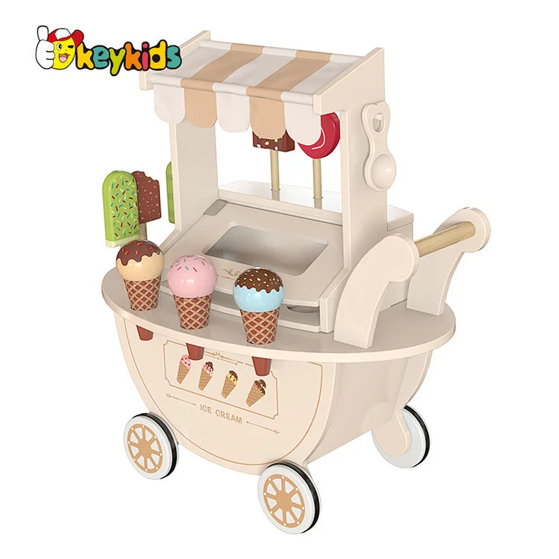 2022 New arrivals pretend play set wooden ice cream parlour toy for kids W10A148