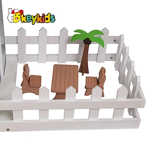 Factory stock girls pink wooden dollhouse with accessories W06A379