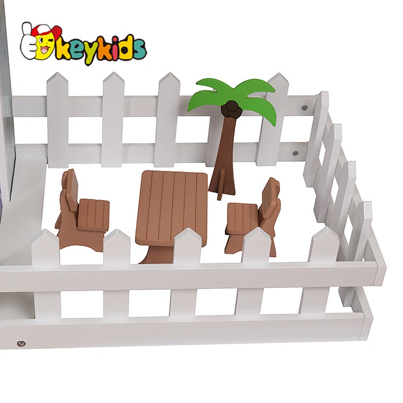 Factory stock girls pink wooden dollhouse with accessories W06A379