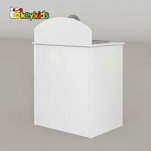 New design children pretend play wooden toy washing machine with sink W10D458