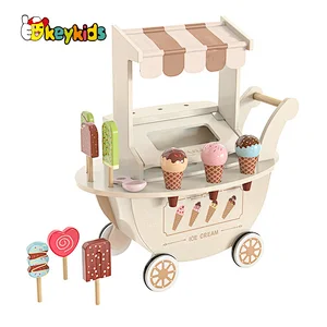 2022 New arrivals pretend play set wooden ice cream parlour toy for kids W10A148