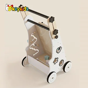 New design adjustable height wooden busy activity walker for kids W16E205