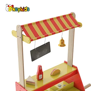 New pretend play burger sandwich shop wooden counter toy for kids W10A149