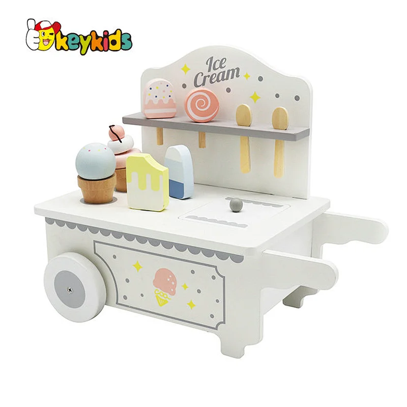 Customize pretend paly wooden ice cream car toy for kids W10D449