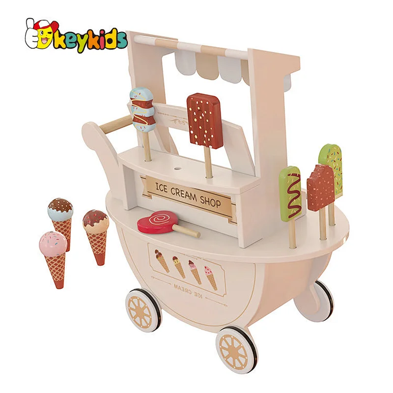 2022 New arrivals pretend play set wooden ice cream parlour toy for kids W10A148