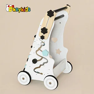 New design adjustable height wooden busy activity walker for kids W16E205