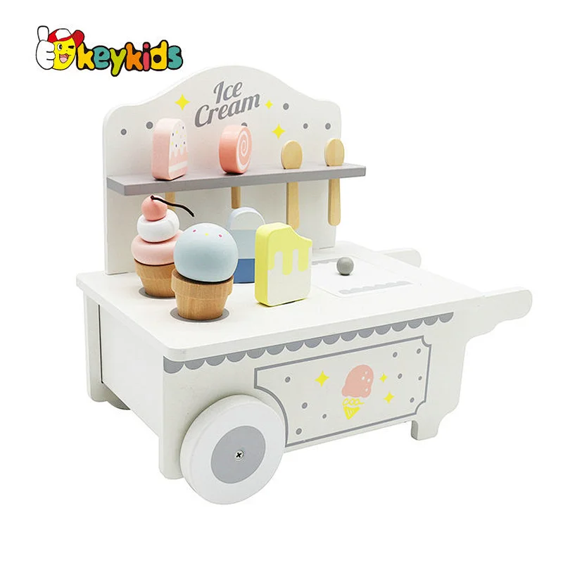Customize pretend paly wooden ice cream car toy for kids W10D449