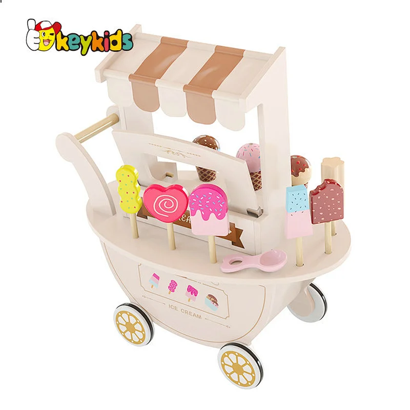 2022 New arrivals pretend play set wooden ice cream parlour toy for kids W10A148