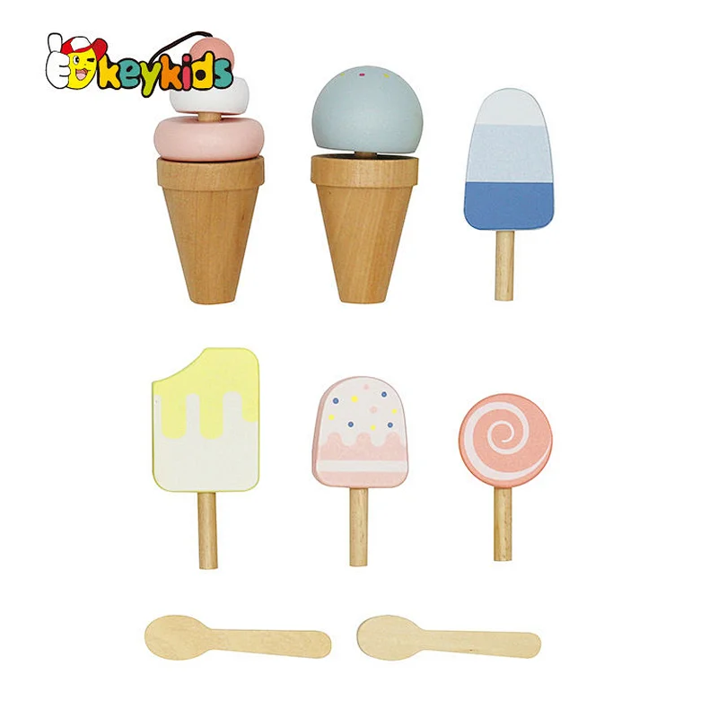 Customize pretend paly wooden ice cream car toy for kids W10D449