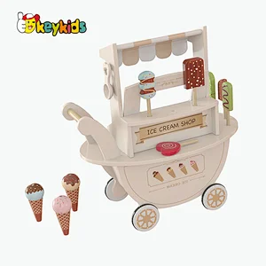 2022 New arrivals pretend play set wooden ice cream parlour toy for kids W10A148