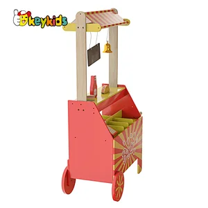 New pretend play burger sandwich shop wooden counter toy for kids W10A149