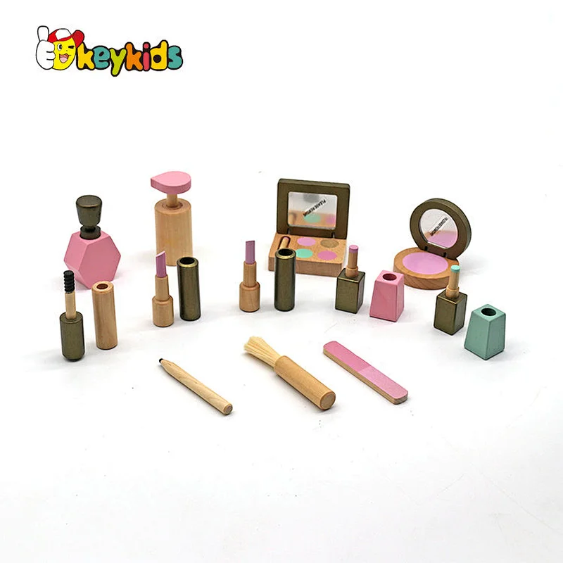New hottest girls pretend play wooden doll makeup kit with bag W10D541