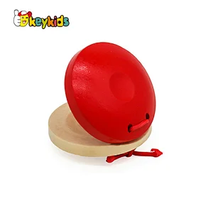 High quality educational percussion instrument wooden baby handle castanet clapping for wholesale W07I166