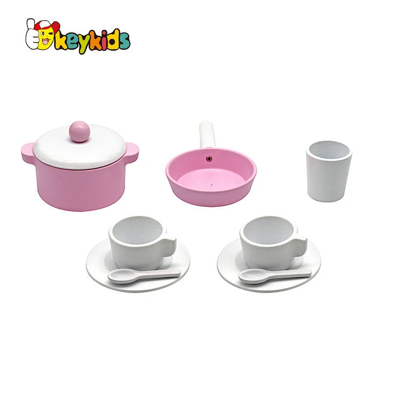 New design simulation real cooking toy wooden kitchen play set for kids W10C718D