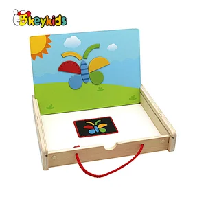 Popular kids educational wooden jigsaw puzzle board with box W14D276