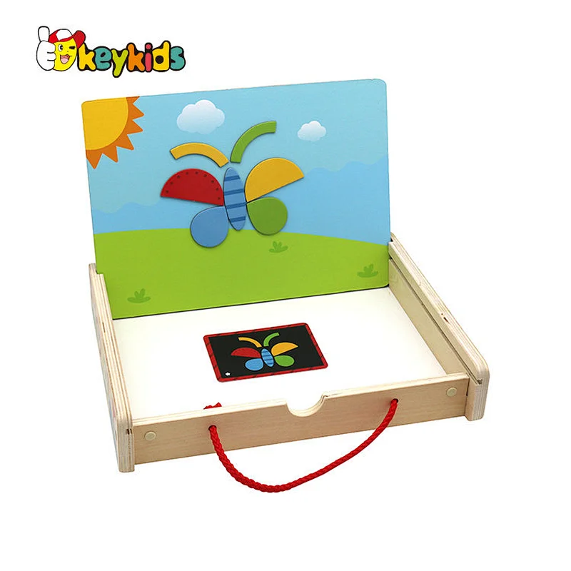 Popular kids educational wooden jigsaw puzzle board with box W14D276