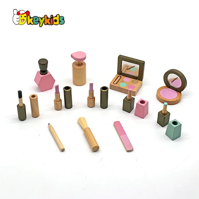 New hottest girls pretend play wooden doll makeup kit with bag W10D541